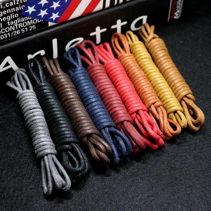 1 par de cordones de algodón encerado, cordones redondos Oxford para zapatos, cordones para botas, cordones de cuero impermeables, longitud 60/80/100/120/140/180cm