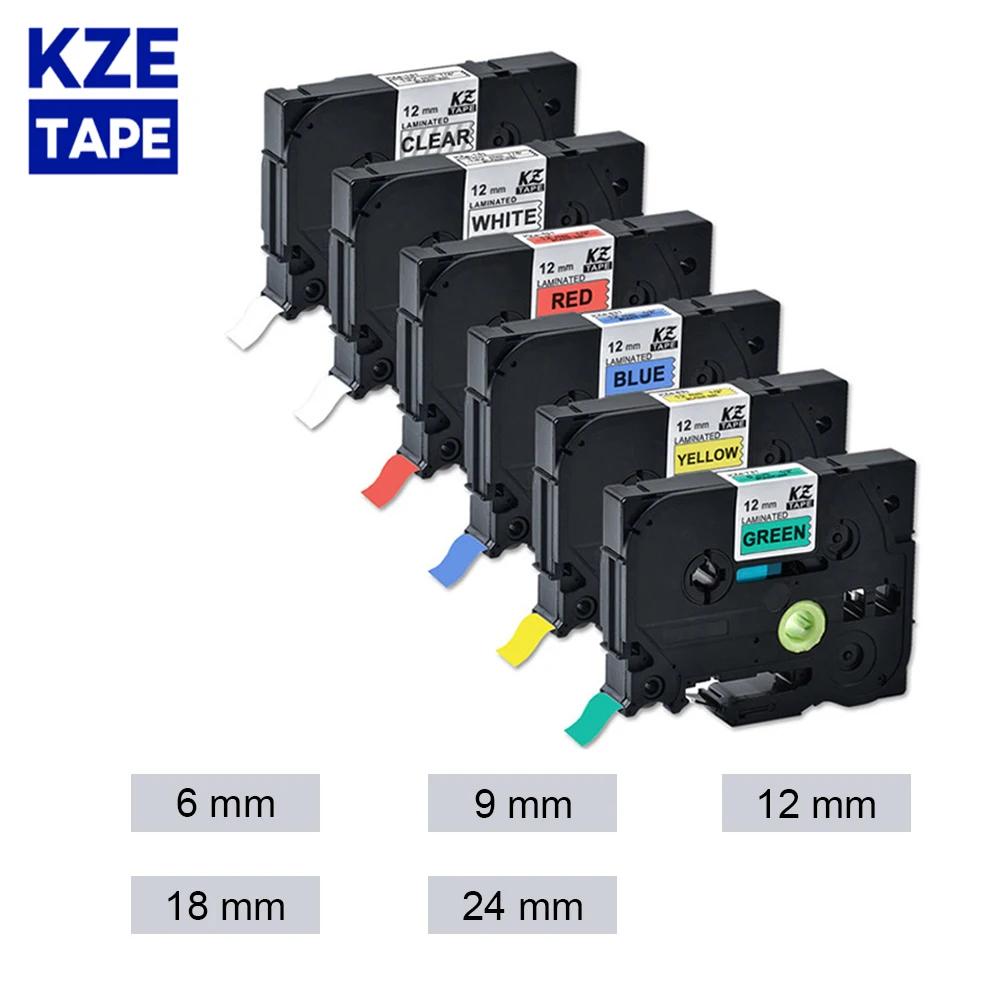 Kze 6mm 9mm 12mm 24mm 231 Compatible Brother Tze-231 cinta laminada Multicolor cinta de etiquetas tze231 631 para impresora de laboratorio p-touch