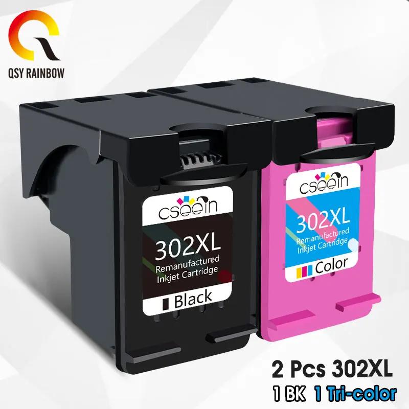 QSYRAINBOW-Cartucho de tinta para impresora HP, cartucho recargable 302XL de gran capacidad, versión de impresora europea HP Deskjet 1110 1111 1112 2130 2131