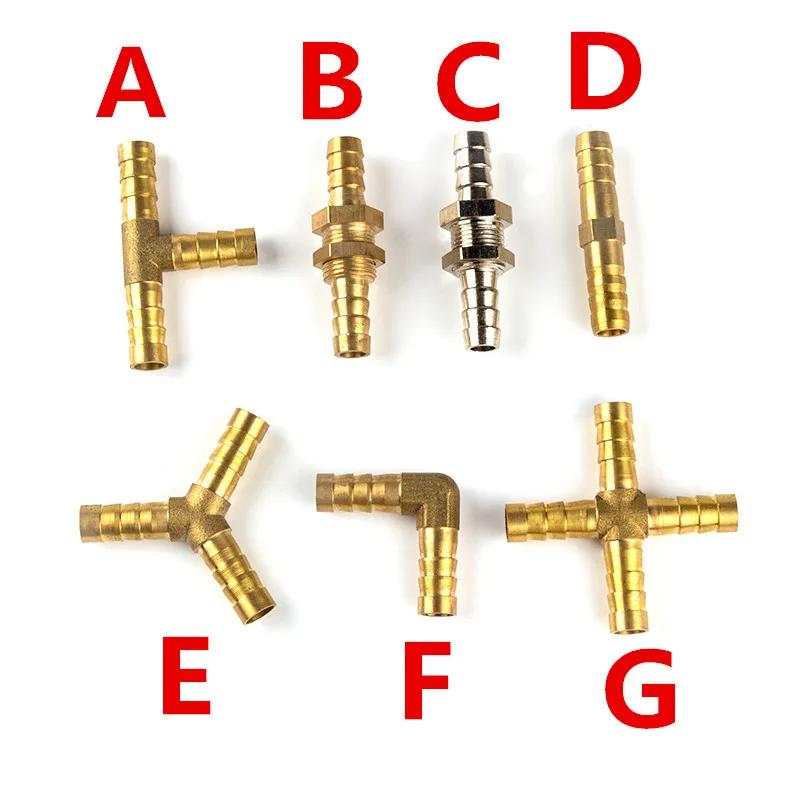 Accesorio de tubería de latón, Conector de 2, 3 y 4 vías para manguera de cobre, Pagoda de agua, 4mm, 5mm, 6mm, 8mm, 10mm, 12mm, 16mm, 19mm