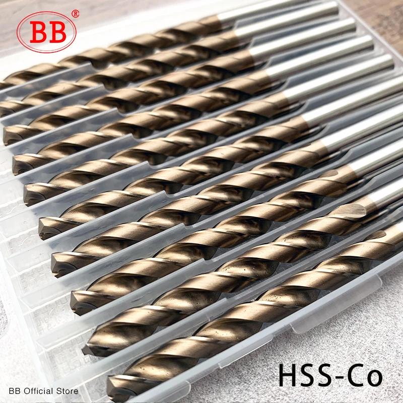 Broca helicoidal de cobalto BB, M35 EX, HSSCO, hrse, Metal, aluminio, cobre, acero inoxidable, herramienta para agujeros de madera, titanio, 1mm-13mm, juego de 5/10 piezas