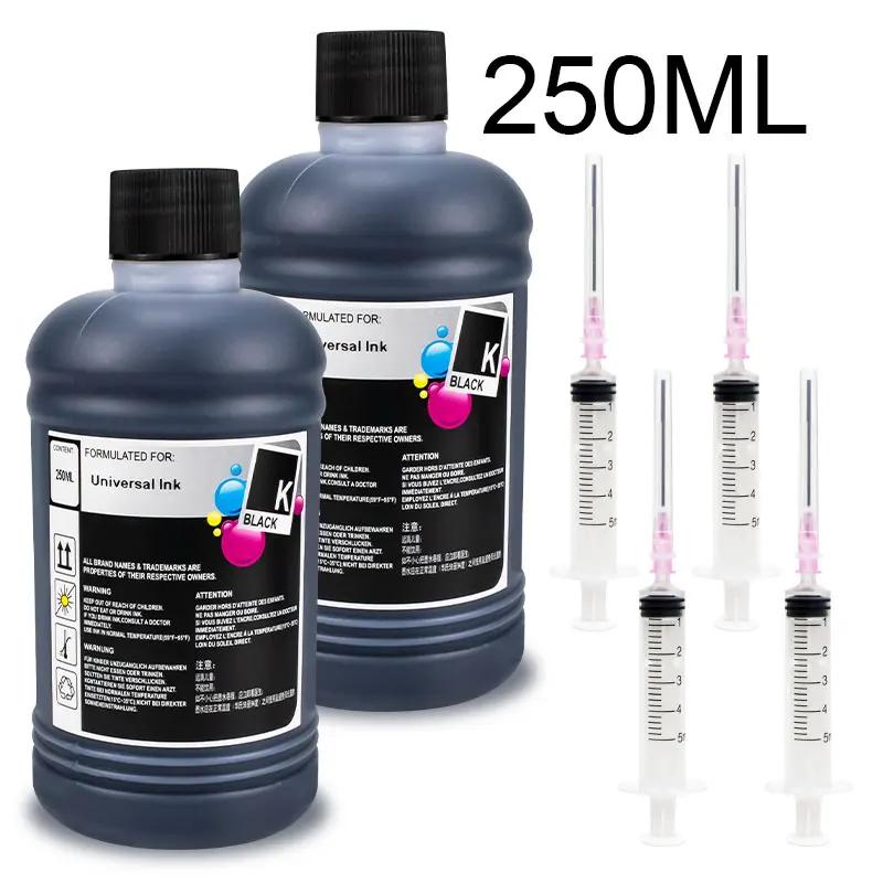 250ml Ink Universal Dye Ink Bottle For HP 301 302 304 305 21 350 For Epson L100 L200 L392 For Canon PG545 540 Printer Ink