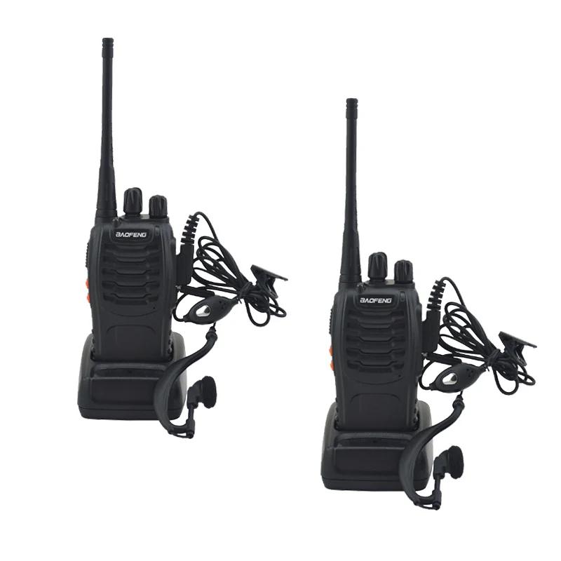 BAOFENG-walkie-talkie BF-888S, radio bidireccional UHF 888s, UHF 400-470MHz, 16 canales, transceptor portátil con auricular, 2 unids/lote