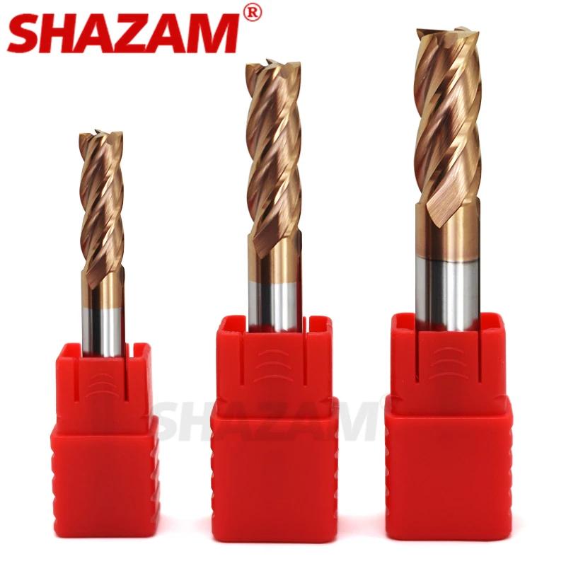 Cortador de fresado con revestimiento de aleación, herramienta de acero de tungsteno, Cnc, Hrc55, Endmill, SHAZAM, Kit de cortador de fresado superior, herramientas de máquina de fresado