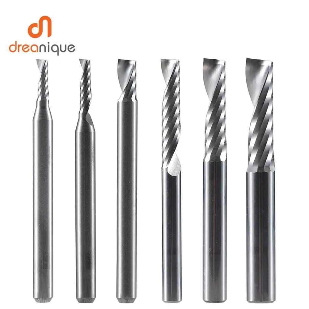 Broca enrutadora CNC AAAAA 3D, corte de grabado, vástago 3.175 /4/6, fresa de flauta única, fresa en espiral para carpintería de aluminio, 1 ud.