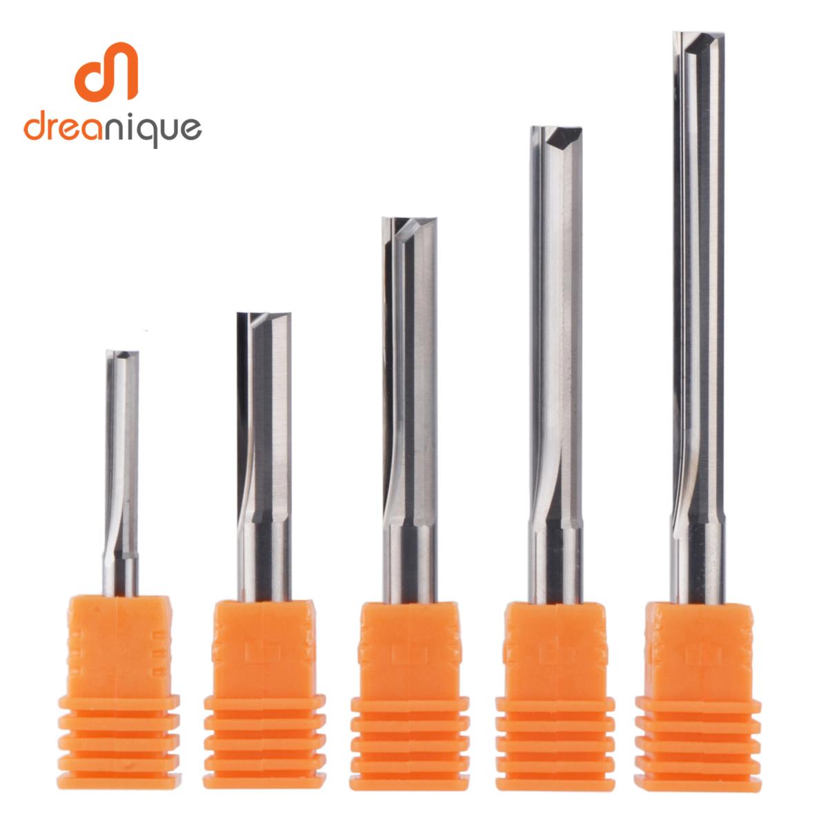 Dreanique 1 pieza 3.175 4 6 8mm vástago 2 flauta fresa de carburo de tungsteno herramientas de fresado CNC broca de grabado cortador de fresado de ranura recta