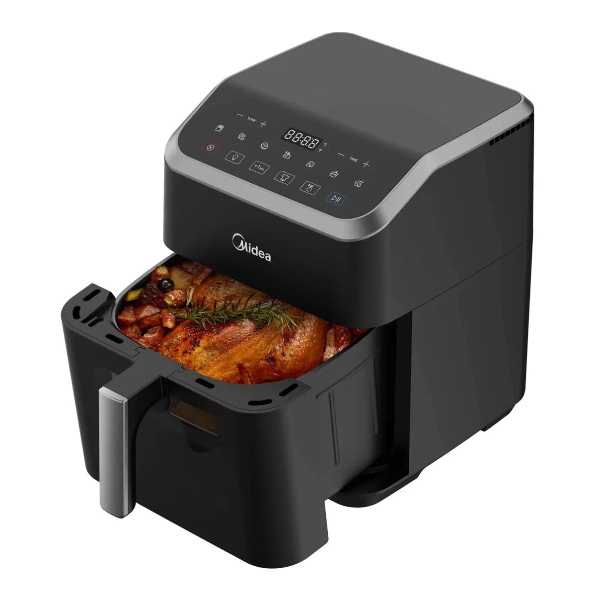 Midea Hot Air Fryer 7L Capacity, HeatXpress Technology, 90% Less Oil, Energy and Time Saving with 7 Presets, Easy-View Window &