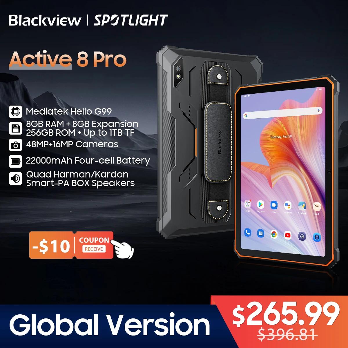 [World Premiere] Blackview Active 8 Pro Rugged Tablets Android 14 10.36" 2.4K Display Helio G99 16GB 256GB Tablet PC 22000mAh