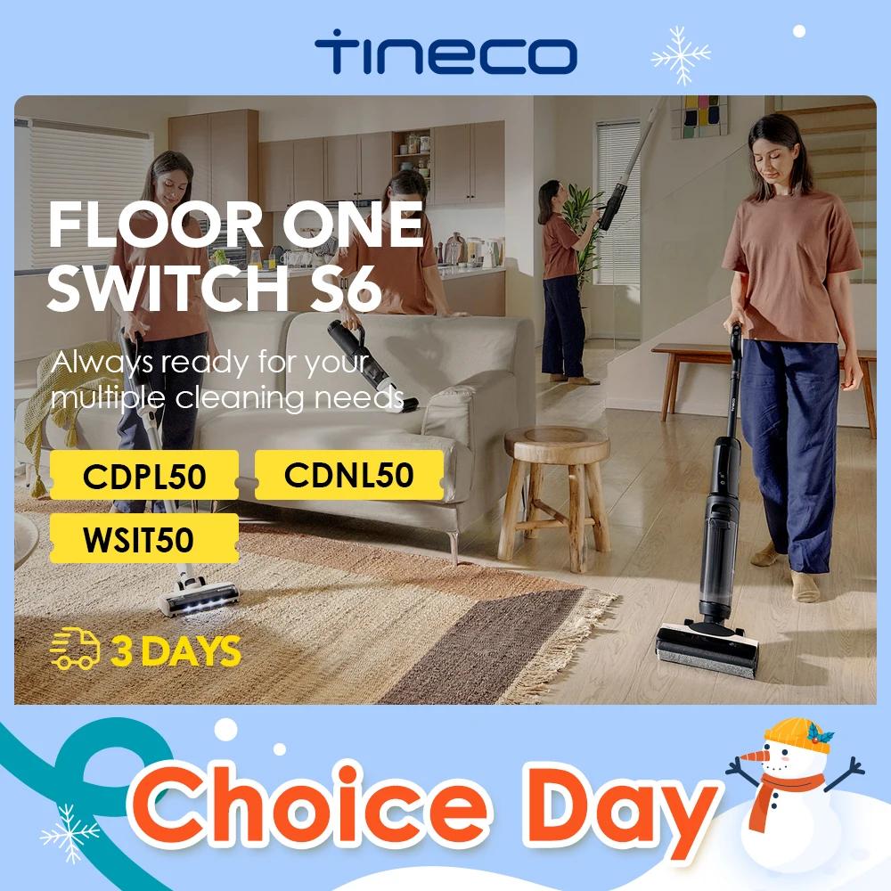 Tineco-aspiradora en seco y húmedo 5 en 1 para el hogar, dispositivo de limpieza de doble filo, con Flash de autolimpieza, un interruptor, S6