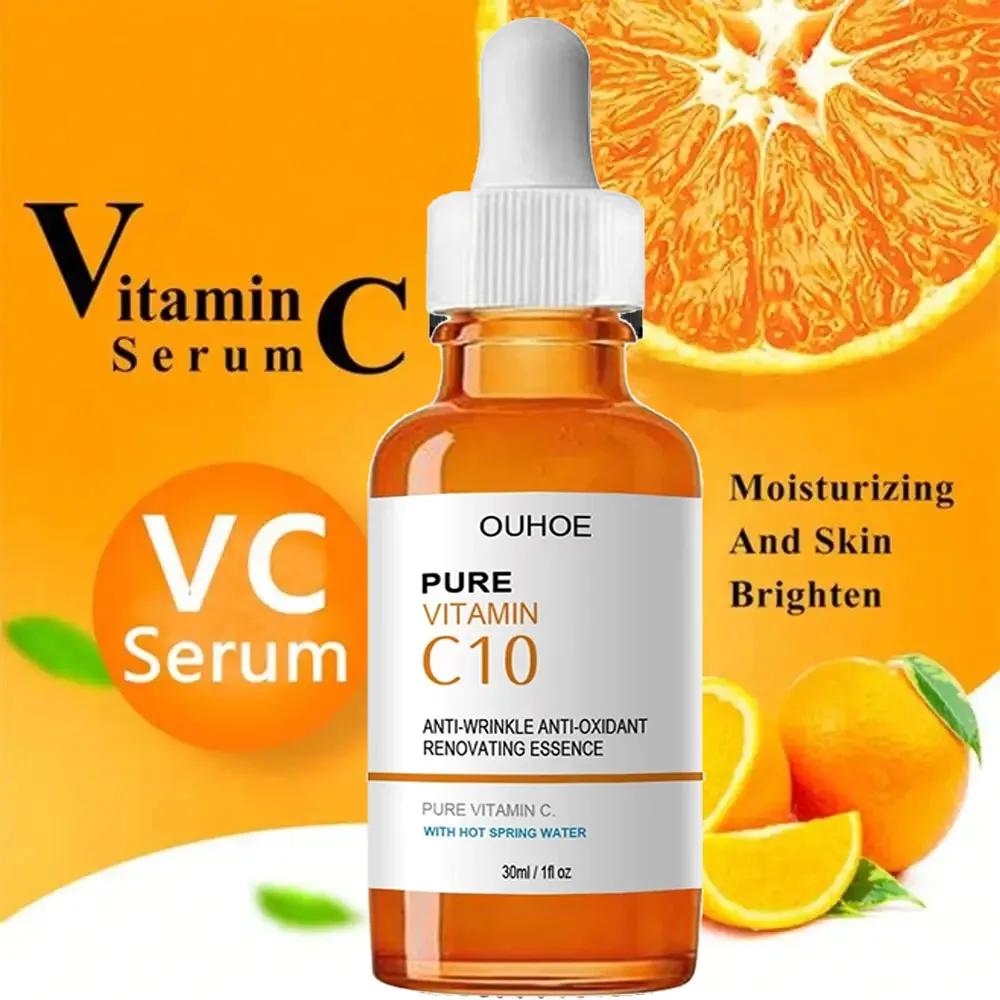 Suero facial eliminador de arrugas con vitamina C, Lifting, reafirmante, desvanecimiento de líneas finas, esencia antienvejecimiento, blanqueamiento, ilumina, nutre la piel