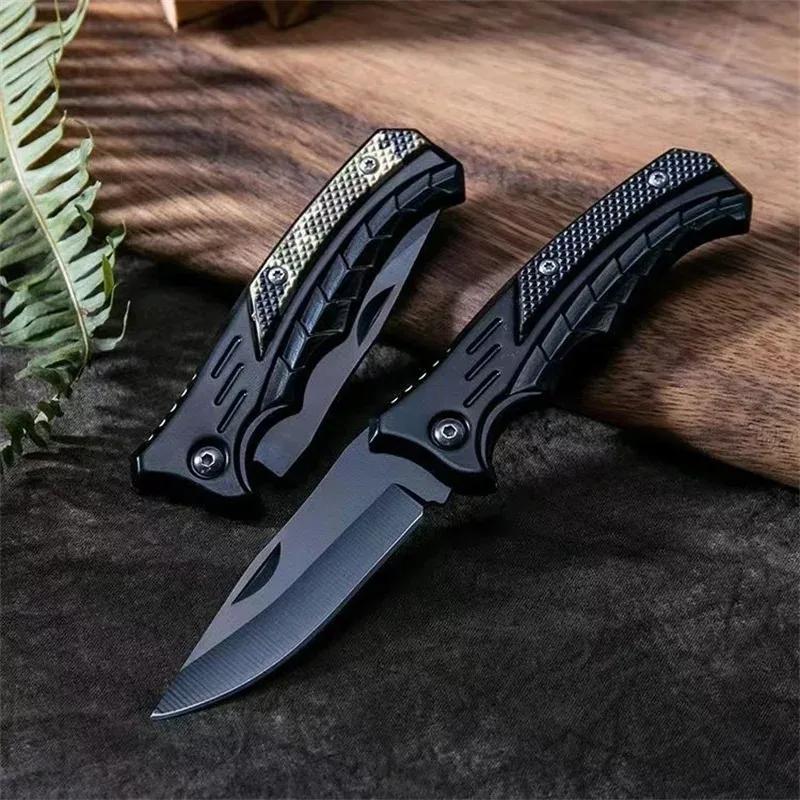 Nuevo cuchillo de supervivencia de acero inoxidable EDC para acampar al aire libre, cuchillo plegable de acero inoxidable, cuchillo de bolsillo multifuncional