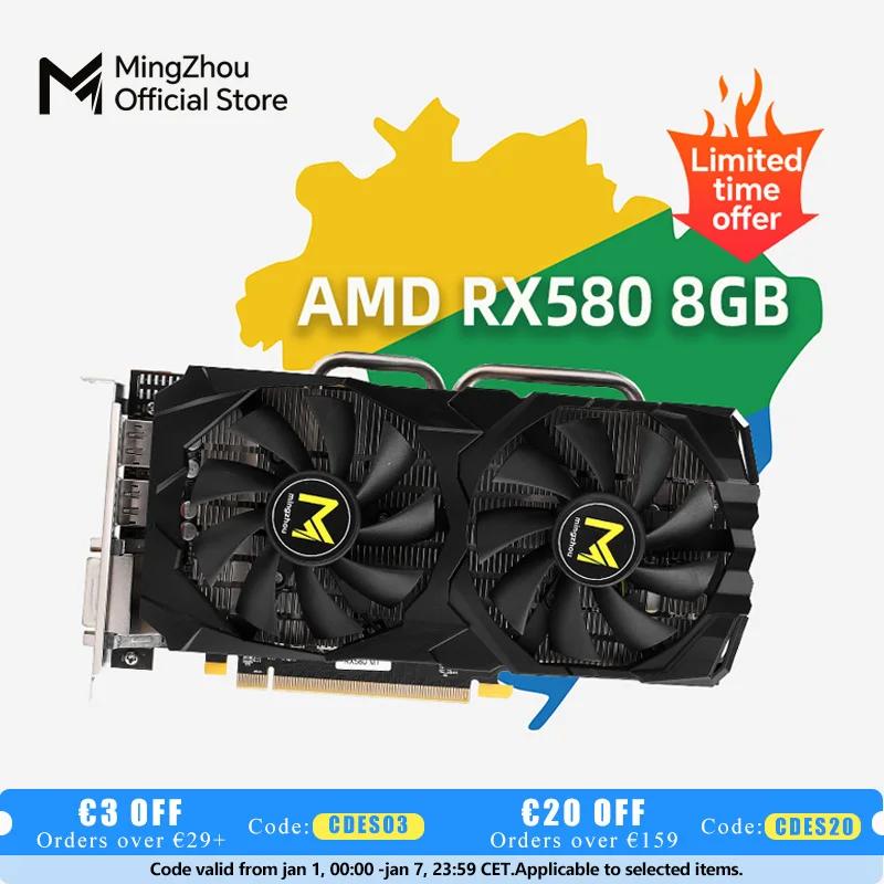 placa de video rx 580 8g no brasil estoque rx580 de 8gb placas gráficas para jogos promoçao graphics cards amd gpu 2048SP gaming