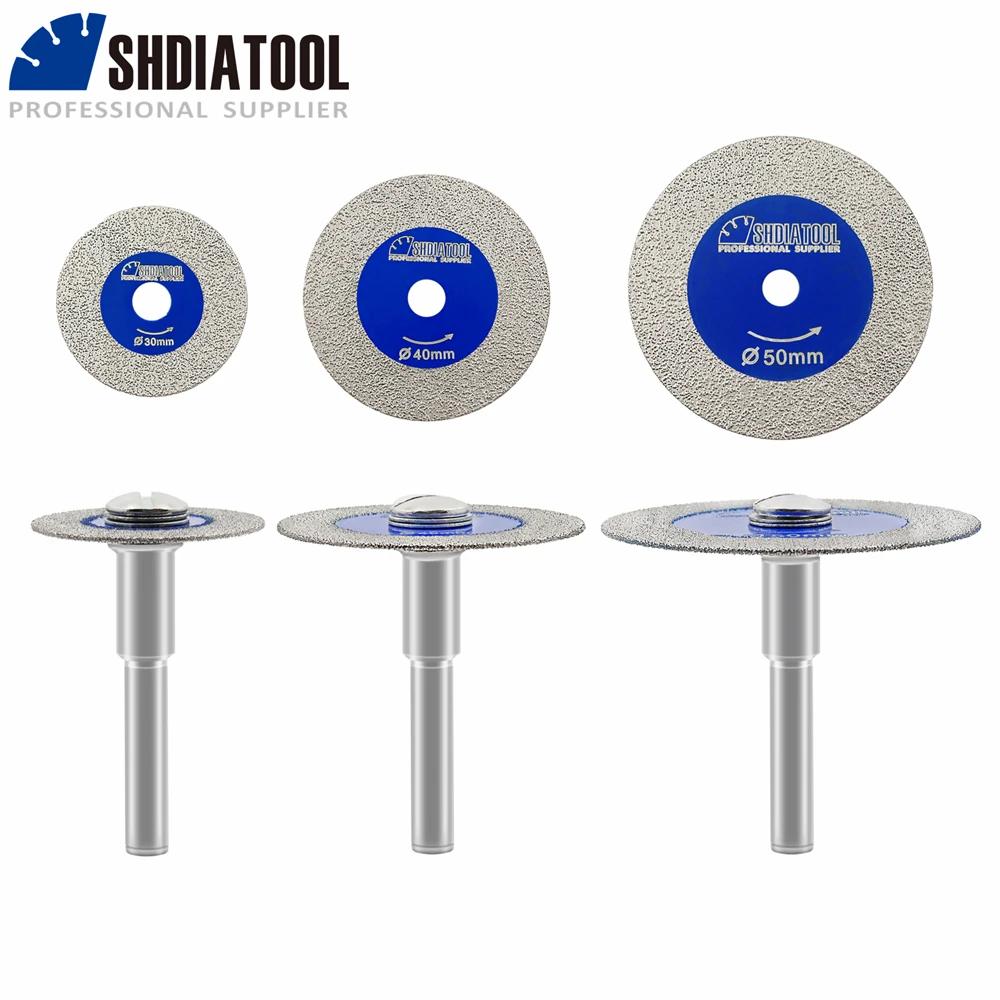 SHDIATOOL 30/40/50mm Diamond Saw Blade Engraving Acrylic Removable Shank Mini Grinding Disc Glass Carving Ceramic Crystal  Tile