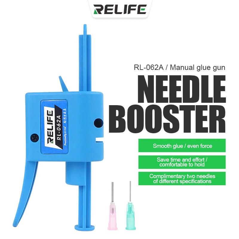 RELIFE-pistola de pegamento Manual de RL-062A, dispensador de flujo de soldadura de 10cc, pasta de soldadura de aceite, refuerzo de aguja UV, herramienta de propulsión Universal