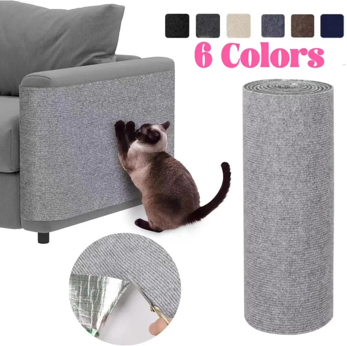 Alfombrilla autoadhesiva para rascar gatos, poste para rascar, protección de muebles, sofá