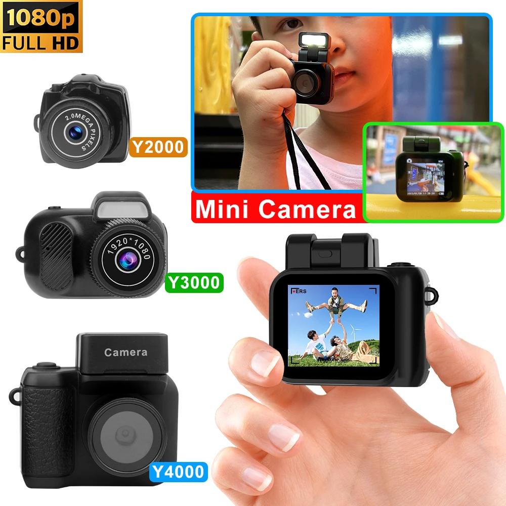 Minicámara estilo monoreflejes Y4000 con lámpara de Flash y base de batería, grabadora de vídeo portátil DV 1080P con pantalla LCD, Y3000