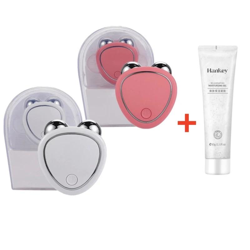 Rodillo eléctrico de Lifting Facial, masajeador EMS, microcorriente, estiramiento de la piel Facial, rejuvenecimiento, masaje Facial, cuidado de la piel, Belleza