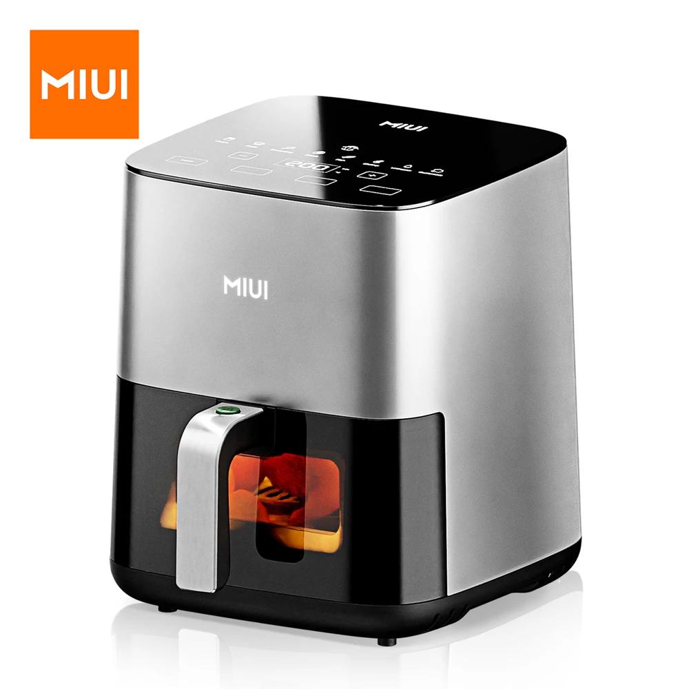 Freidora de aire MIUI de 5L, freidora eléctrica con horno, cocina sin aceite con control táctil, cesta antiadherente y ventana visible, tamaño familiar