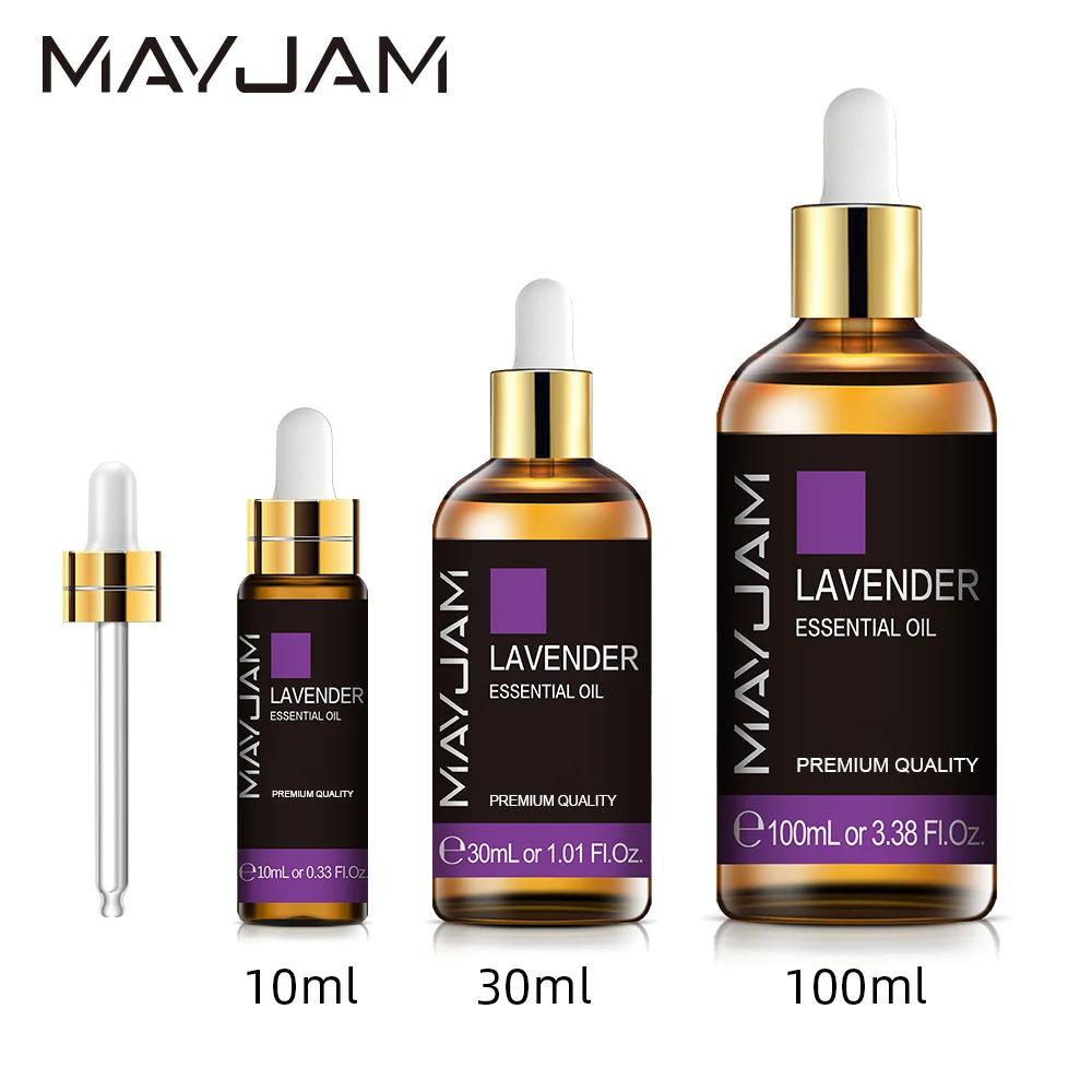 MAYJAM 10ml 30ml 100ml aceites esenciales para humidificador difusor lavanda jazmín eucalipto Ylang Ylang vainilla aceite aromático de árbol de té