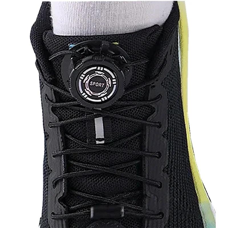 Fácil instalación, cordones automáticos sin corbatas, cordones con hebilla giratoria en blanco y negro, zapatillas de deporte de cuerda gruesa, cordones, accesorios para zapatos