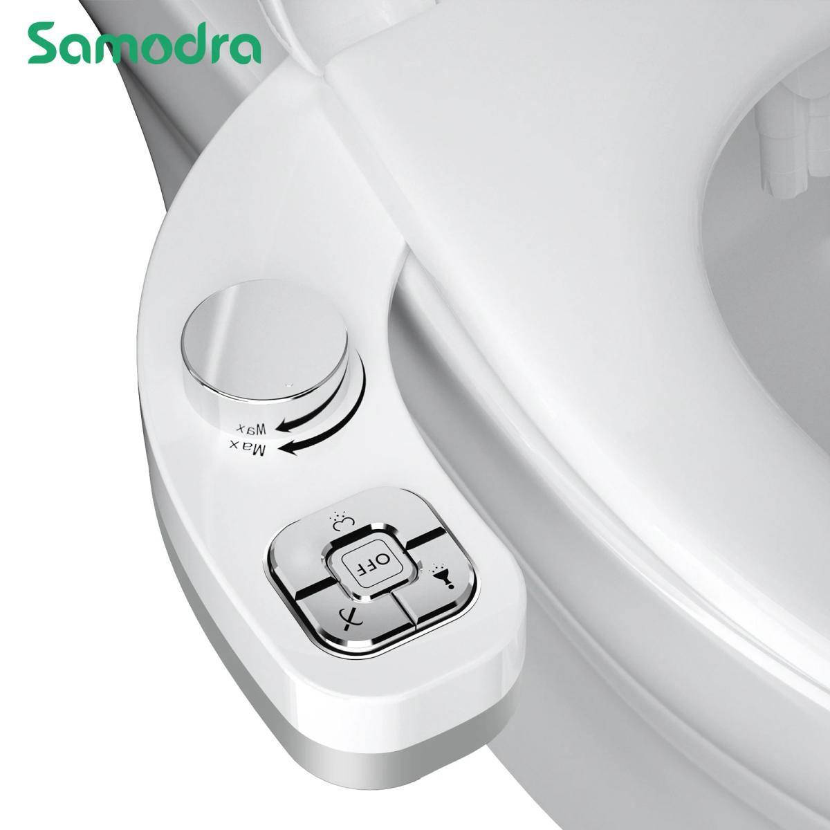 SAMODRA-Botón de bidé, accesorio para asiento de inodoro, no eléctrico, autolimpieza, doble boquilla (lavado Frontal y trasero), agua dulce