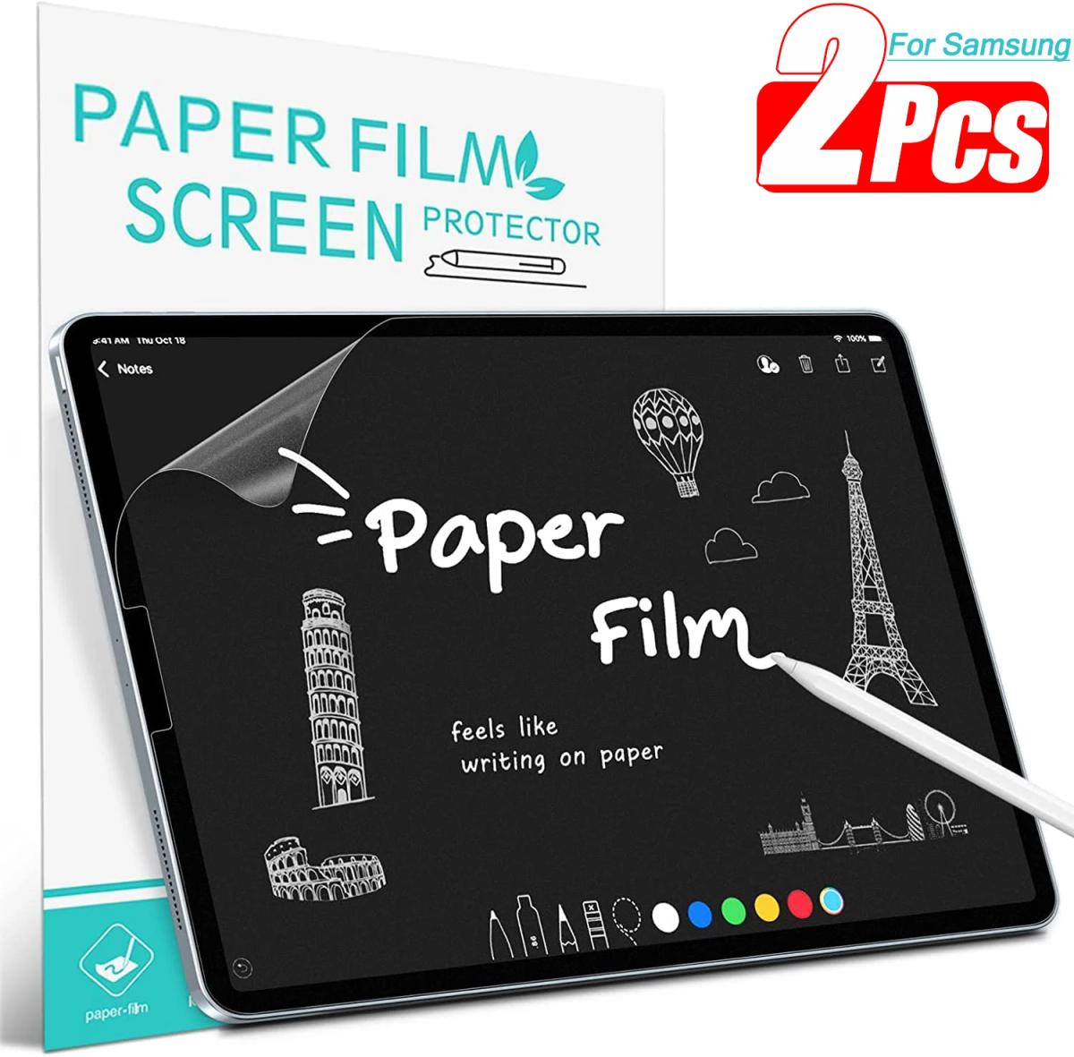 Protector de pantalla de papel para Samsung Galaxy Tab S9 S8 A9 Plus S7 FE + S6 Lite S5e A8 A7 Lite A 10,1 8,0, película de dibujo y pintura