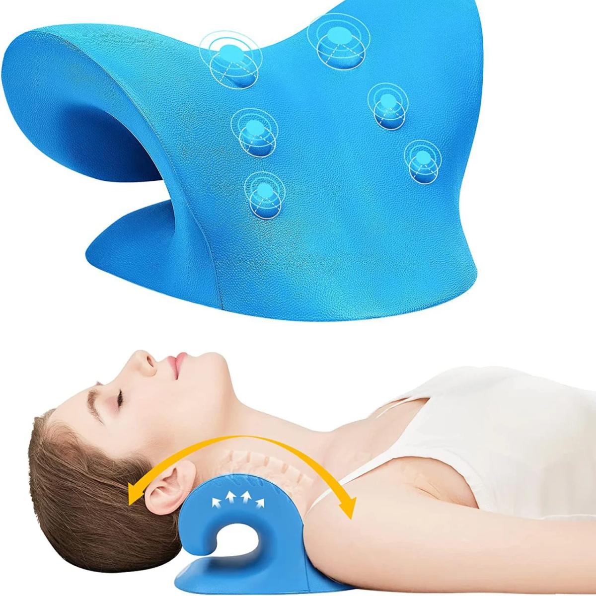 Camilla relajante para cuello y hombros, dispositivo de tracción quiropráctica Cervical, almohada de masaje para alineación de columna Cervical, herramientas de masaje