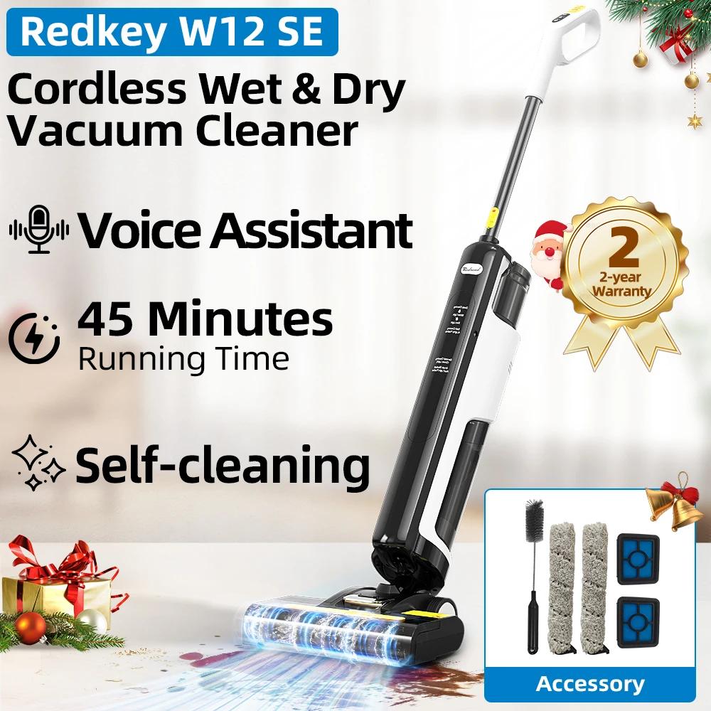 Redkey W12 SE Cordless Wet Dry Vacuum Cleaner Multi-Surface Smart Wireless Vacuum Floor Washer Self-Cleaning Drying for Home