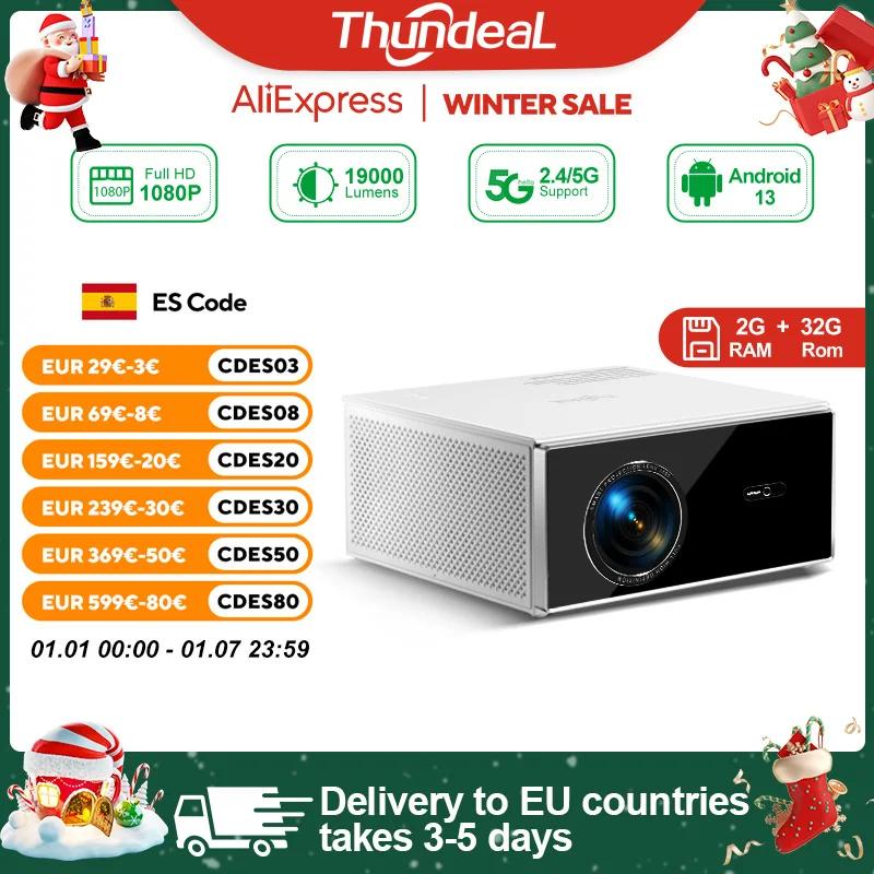 ThundeaL 2K 4K Full HD 1080P Projector TDA7W 2G 32G Android 13 WiFi 6 Home Theater TDA7 Beam Projector for Outdoor Meeting Video