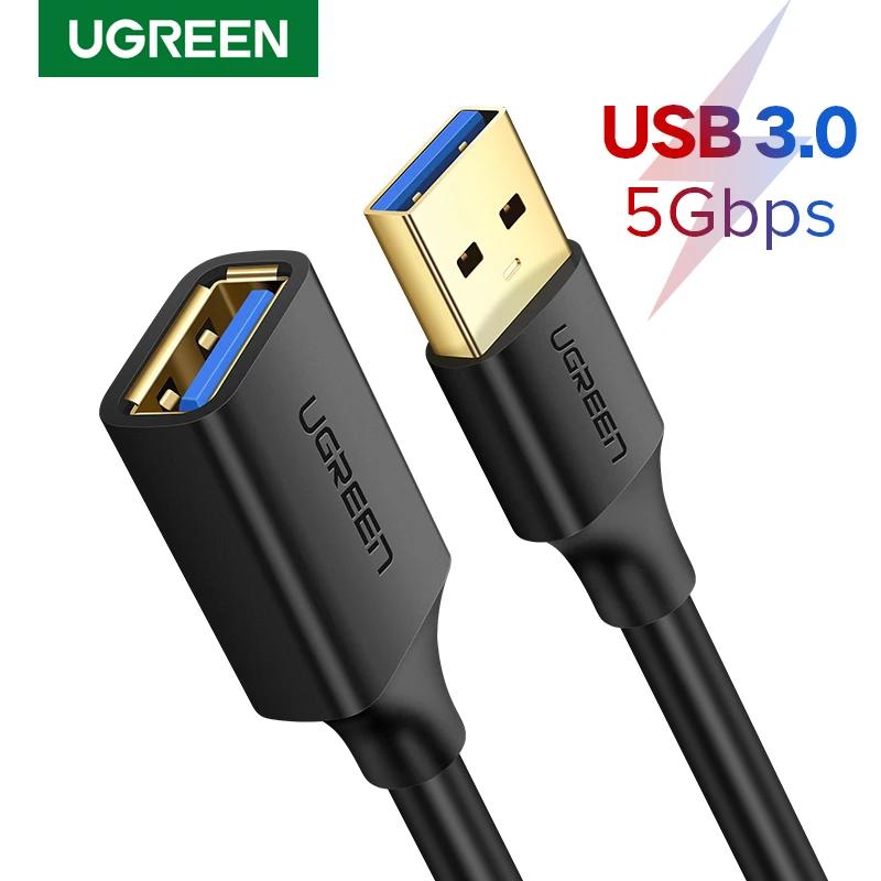 UGREEN-Cable de extensión USB 3,0, Mini extensor de velocidad rápida para ordenador portátil, TV, Xbox, One, SSD, 3,0, 2,0