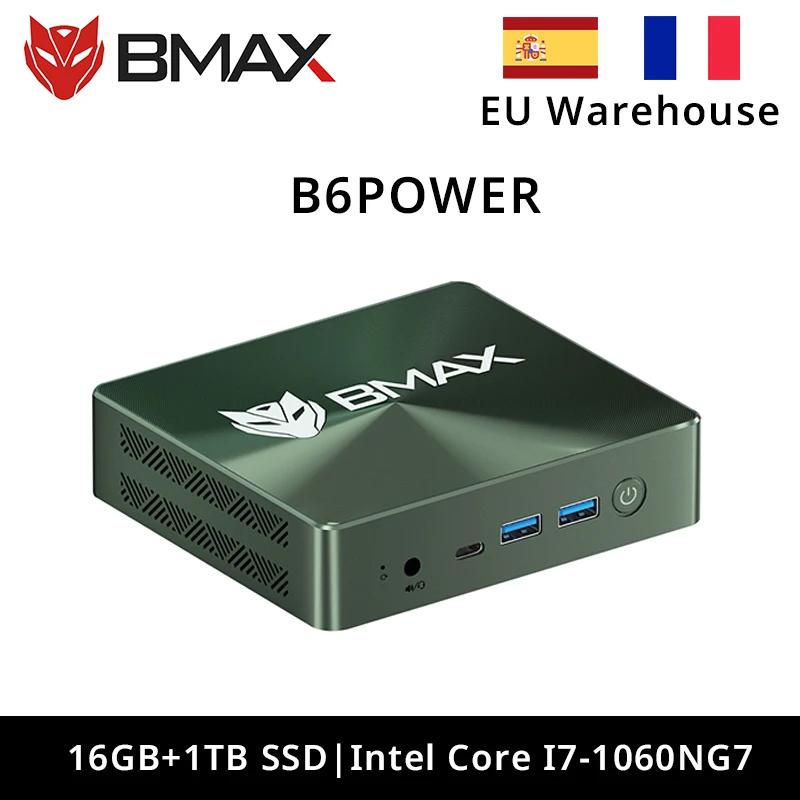 BMAX Mini PC B6POWER Intel Core I7-1060NG7 Windows 11 16GB RAM 1TB NVME SSD nvme_2280 x 2 HDMI USB Bluetooth Computer type-C