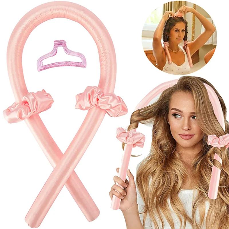 Accesorios para el cabello para mujer, rizador de pelo suave con Clip, varilla rizadora sin calor, diadema, herramientas de peinado, conjunto de modelado de cinta rizadora