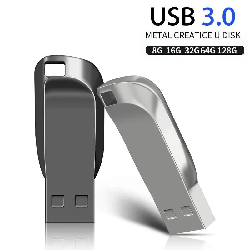 Nueva unidad Flash USB 3,0 128GB 64GB 32GB 16GB 8GB Metal 2,0 Pendrive USB Pen Drive 3,0 alta velocidad 128GB 64GB 32GB 16GB 8GB