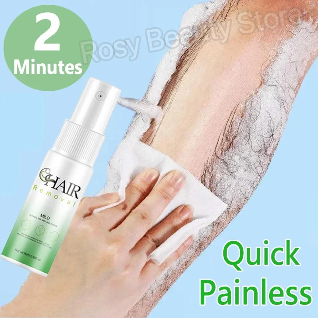 2 Minutes Fast Hair Removal Spray Painless Hair Growth Inhibitor Arm Armpit Leg Permanent Depilatory for Men Women Repair Care