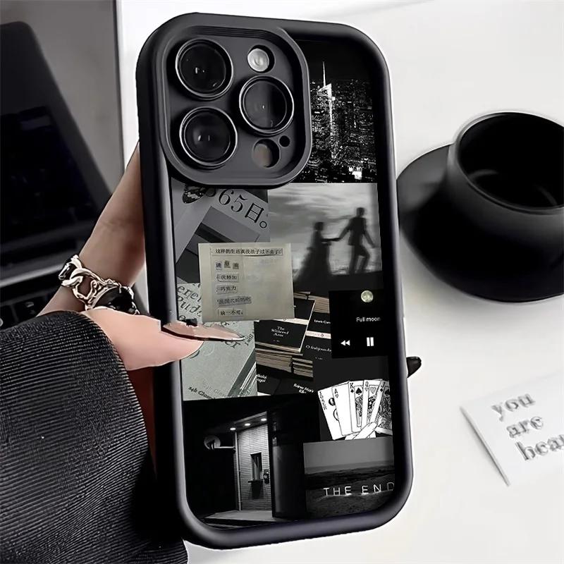 Funda de silicona líquida para teléfono móvil, carcasa suave a prueba de golpes para iPhone 15 Pro, 11, 13, 12, 14 Pro Max, XR, XS, 7, 8, SE