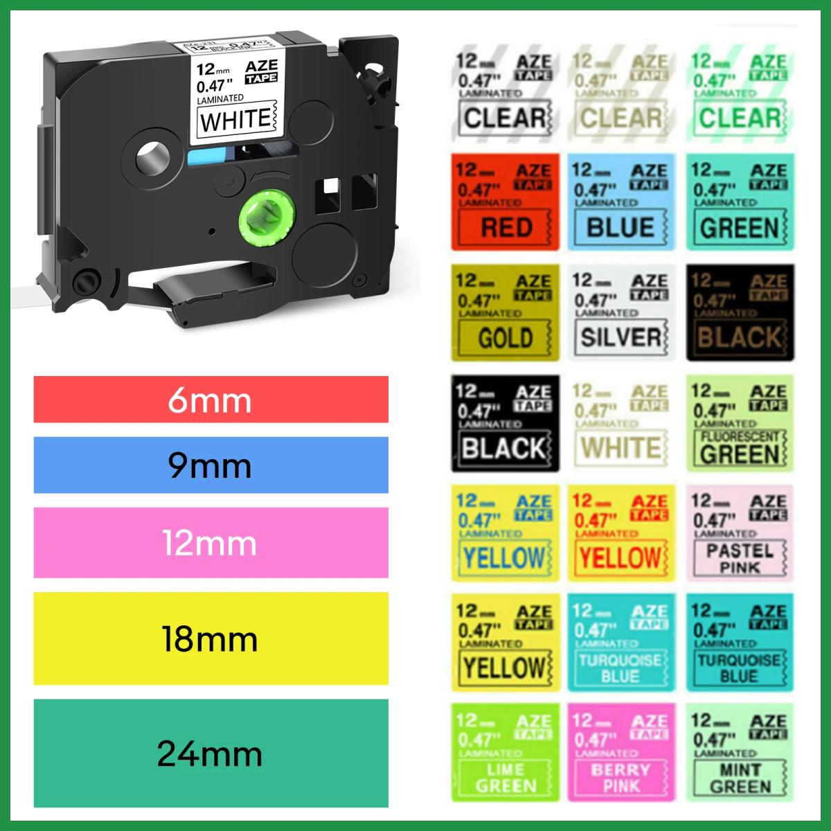 Cinta de etiquetado Compatible con Brother, cinta de etiquetas Compatible con Brother de 6mm/9mm/12mm, 231, 631, 221, 241, Ptouch, PTH110 PT, 1 piezas, 251