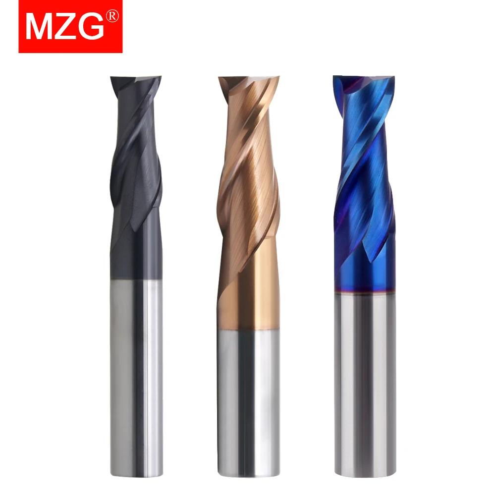 MZG HRC 45 55 65 2 bordes 4 flauta fresa cuadrada mecanizado de titanio CNC herramienta de carburo de aleación dura fresa de extremo de acero de tungsteno