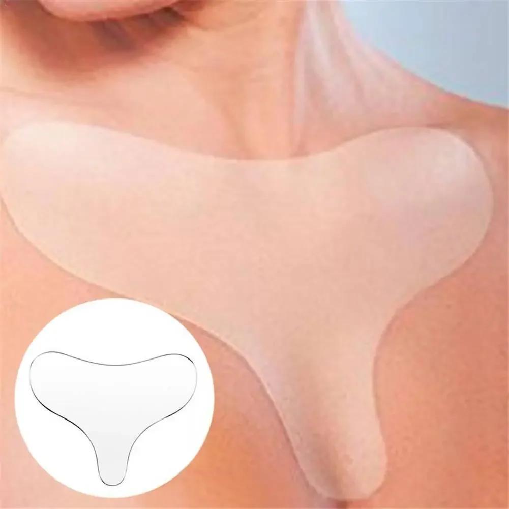 Parches de silicona antiarrugas para levantamiento de pecho, almohadillas reutilizables para levantamiento de cuello, pegatina para eliminar arrugas de la piel del pecho