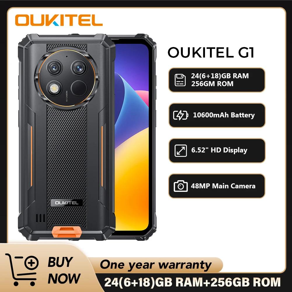 Oukitel G1 Smartphone resistente Android 6,52 ''10600mAh 24GB + 256GB teléfono resistente Android14 48MP HD + cámara teléfono celular