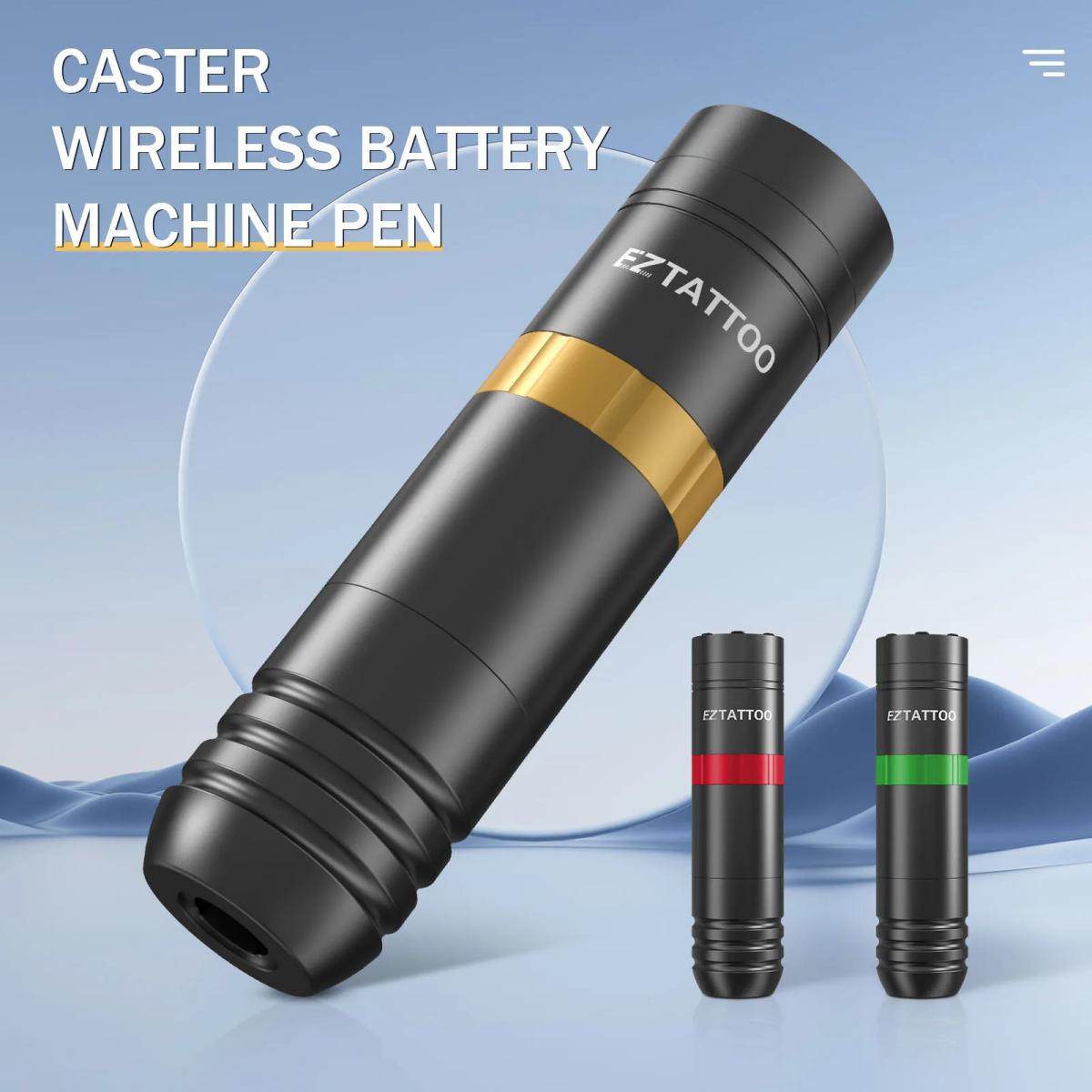 EZ Caster-máquina de tatuaje con cartucho inalámbrico, bolígrafo con batería giratoria y paquete de energía portátil, pantalla Digital LED de 1500mAh