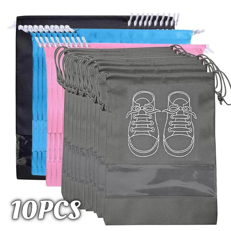 Bolsa organizadora de almacenamiento de zapatos, bolso de viaje portátil no tejido, con bolsillo impermeable, para colgar ropa, 10/5 piezas