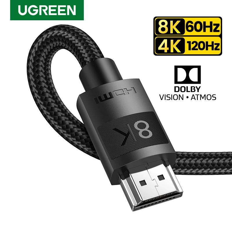 Ugreen-Cable HDMI 2,1 de alta velocidad, 8K/60Hz, 4K/120Hz, para Xiaomi Mi Box PS5, HDMI, Dolby Vision, 48gbps