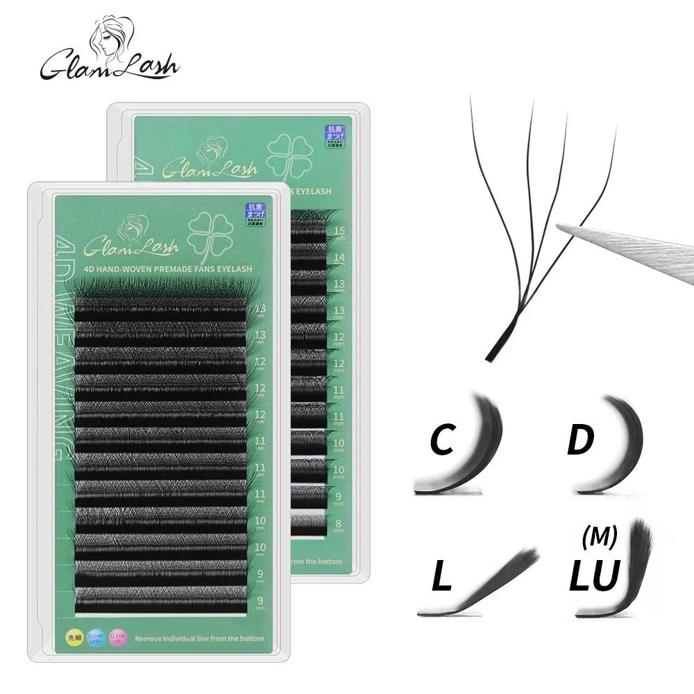 GLAMLASH-Extensión de pestañas en forma de W, pestañas naturales de visón falso, suaves y fáciles de desteñir, 4D5D