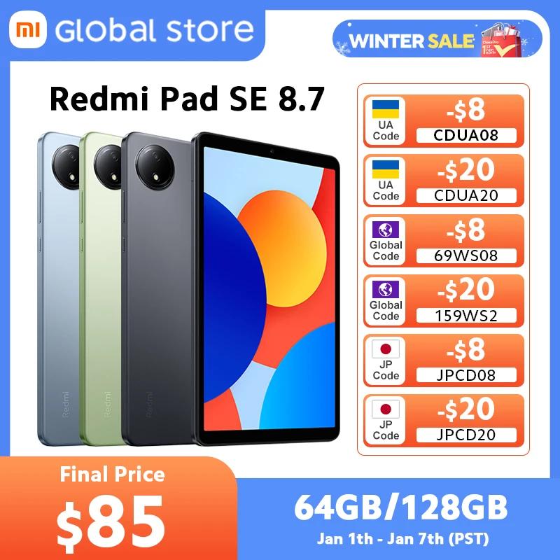 Versión Global Xiaomi Redmi Pad SE 8,7 LCD 6650mAh batería 8MP cámara 90Hz MediaTek Helio G85 octa-core CPU 18W carga rápida