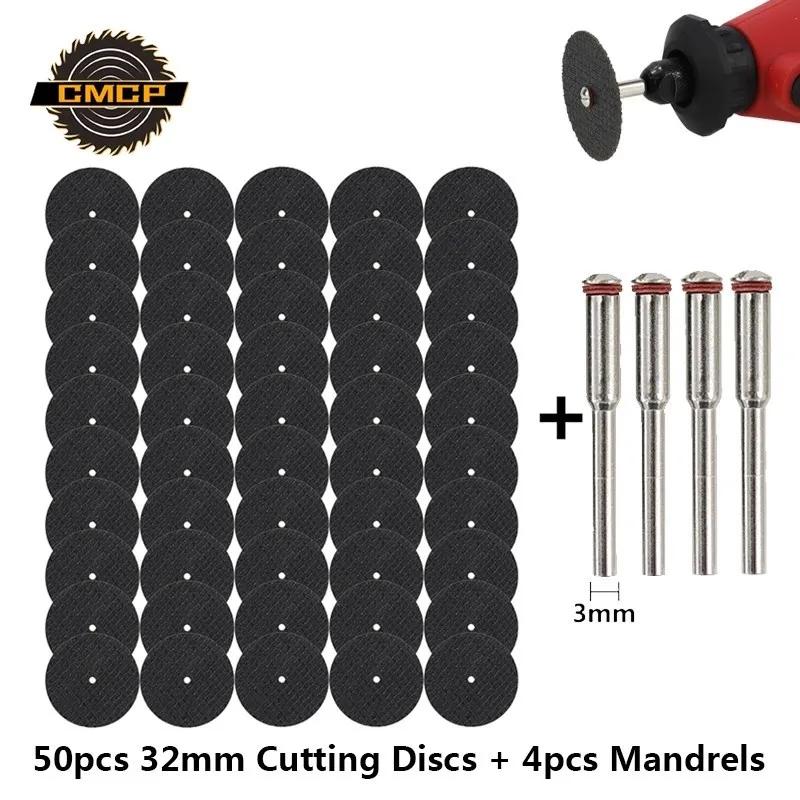 CMCP-disco de corte abrasivo de 32mm con mandriles, Muelas para accesorios Dremel, herramienta rotativa de corte de Metal, hoja de sierra