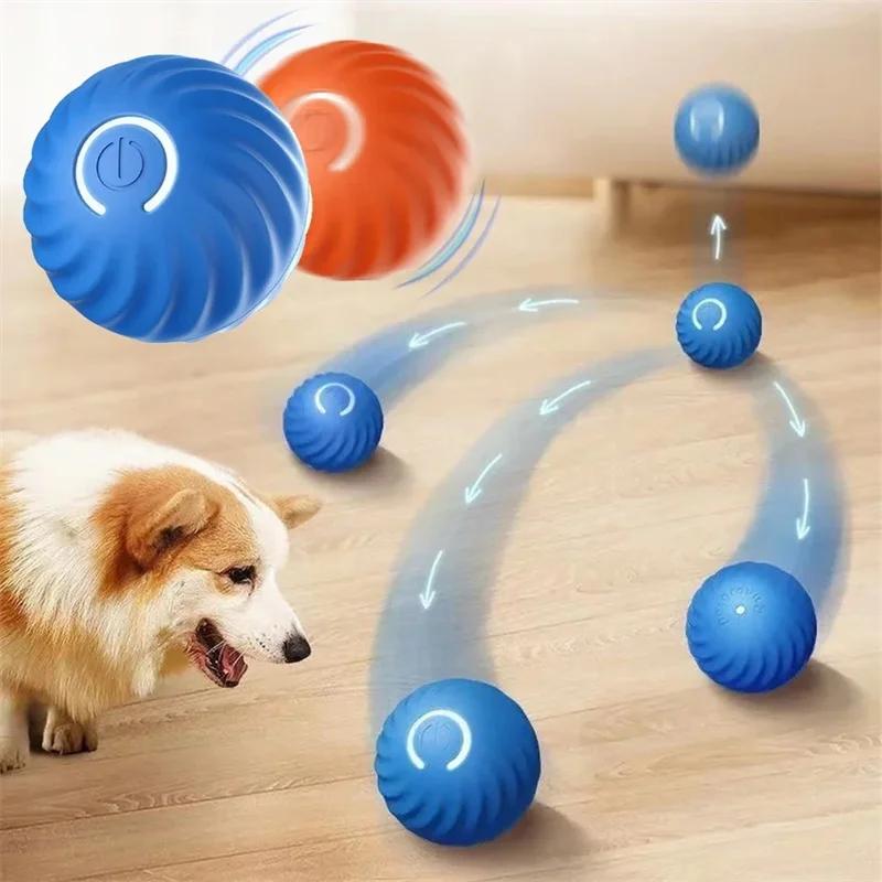 Pelota de juguete inteligente para perros, juguete interactivo electrónico para mascotas, pelota móvil USB, rebote automático para cachorros, regalo de cumpleaños, productos para gatos