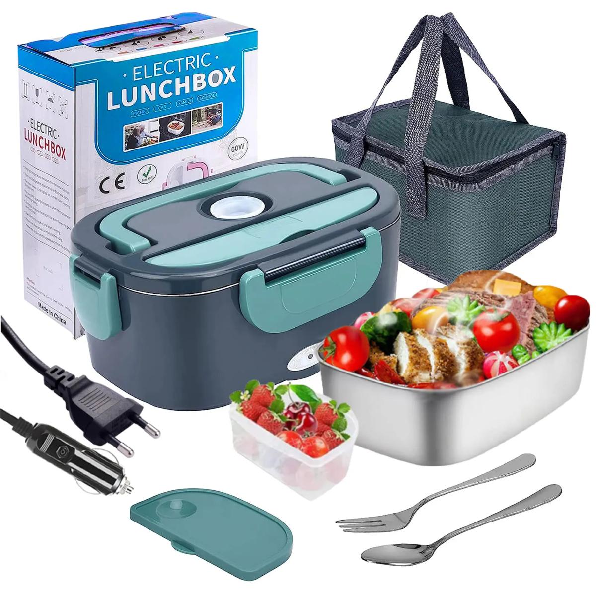 1,5 L 40W 220V electric lunch box, 220V plug + car lighter plug, lunch heating