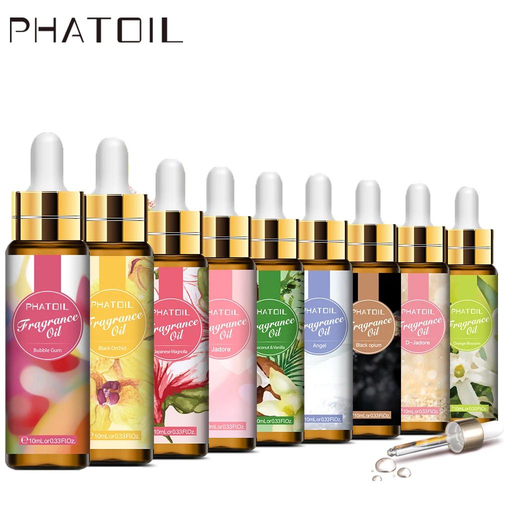 PHATOIL-difusor de aceite esencial con gotero, fragancia de coco, vainilla, café, almizcle blanco, orquídea, Magnolia, caléndula, 10ML