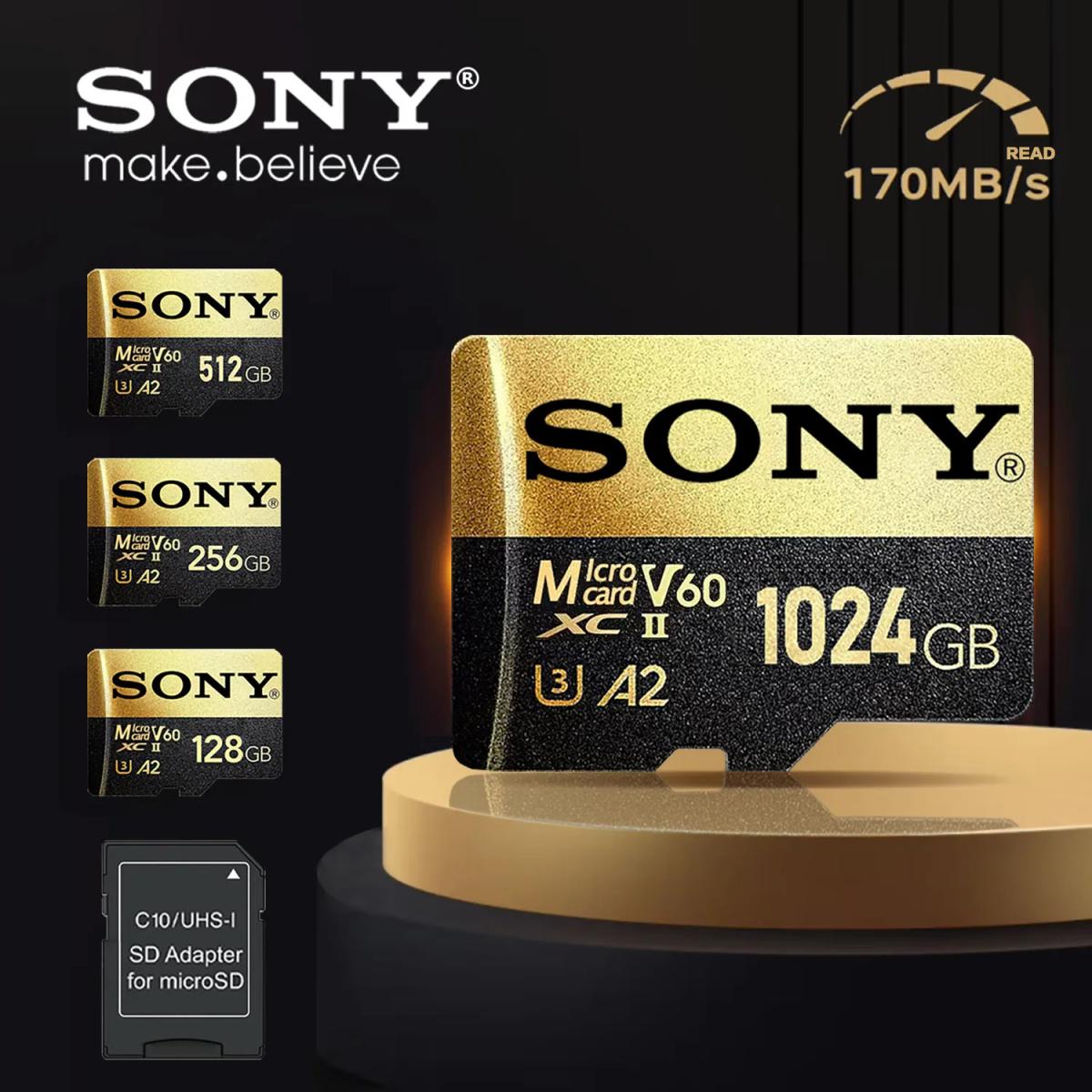 Tarjeta de memoria SONY de alta velocidad, tarjeta Micro SD de 128GB, 256GB, 512GB, 1TB, tarjeta Flash MicroSD para teléfono móvil, cámara, PC de mesa