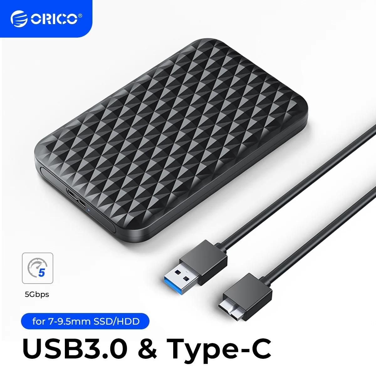 ORICO HDD externo 2,5 "funda HDD USB 3,0 a SATA 5Gbps funda de disco duro para 7-9.5mm 2,5 pulgadas SATA hd externo para PC